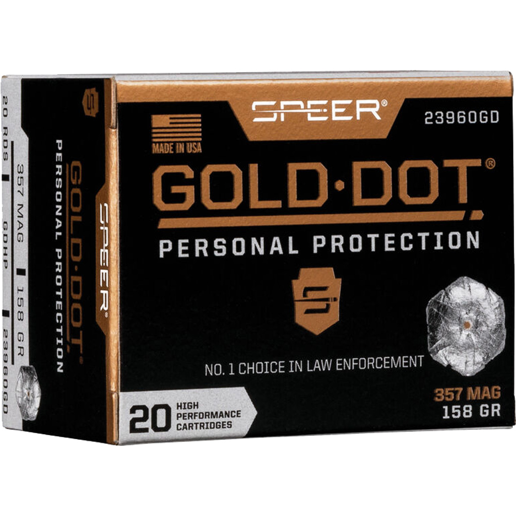 1705767_1.jpg Speer Gold Dot Personal Protection Pistol Ammo 357 Mag. 158 gr. HP 20 rd. - Image 1