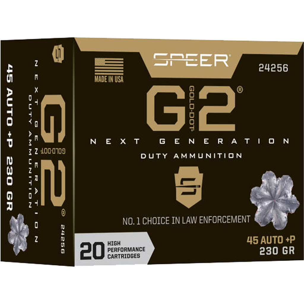 1705771_1.jpg Speer Gold Dot G2 Pistol Ammo 45 ACP +P 230 gr. G2 20 rd. - Image 1