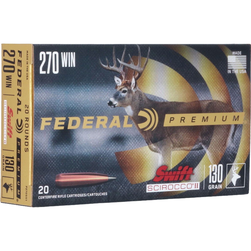 1705857_1.jpg Federal Premium Rifle Ammo 270 Win. 130 gr. Swift Scirocco 20 rd. - Image 1