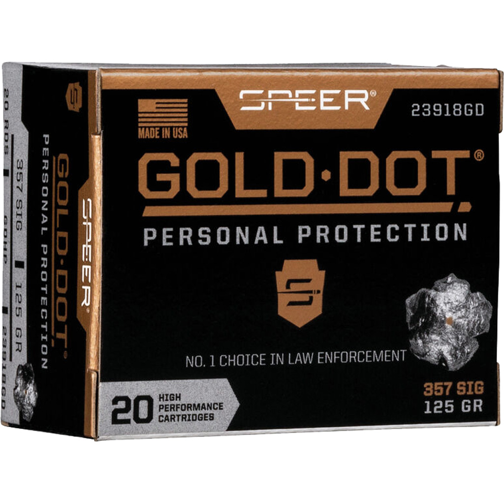 1705897_1.jpg Speer Gold Dot Personal Protection Pistol Ammo 357 Sig. 125 gr. HP 20 rd. - Image 1