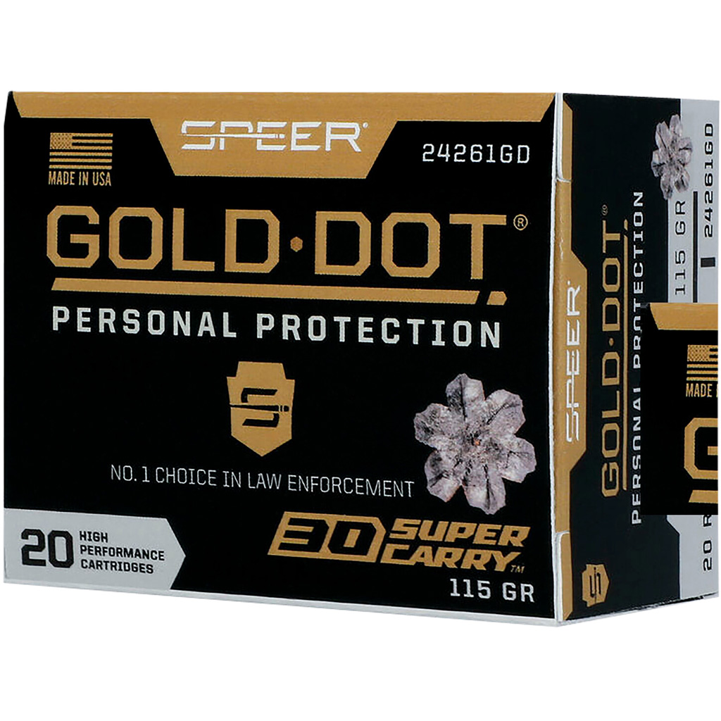 1706391_1.jpg Speer Gold Dot Personal Protection Pistol Ammo 30 Super Carry 115 gr. Gold Dot HP 20 rd. - Image 1