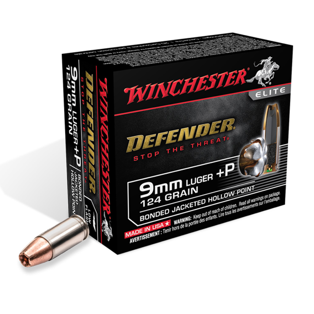 1706464_1.jpg Winchester Defender Pistol Ammo 9mm+P 147 gr. JHP 20 rd. - Image 1