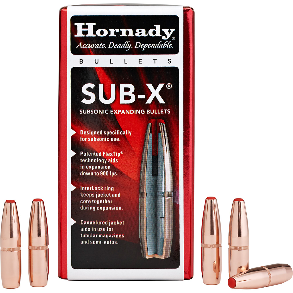 1707162_1.jpg Hornady Sub-X Bullets 45 Cal. .452 395 Gr. Sub-X (450 Bushmaster) - Image 1