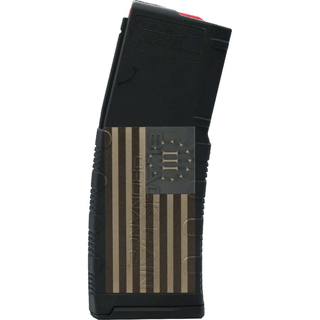 1707633_1.jpg Black Rain Ordnance Lasered AR15 Magazine 3Percent American Flag 30 rd. - Image 1