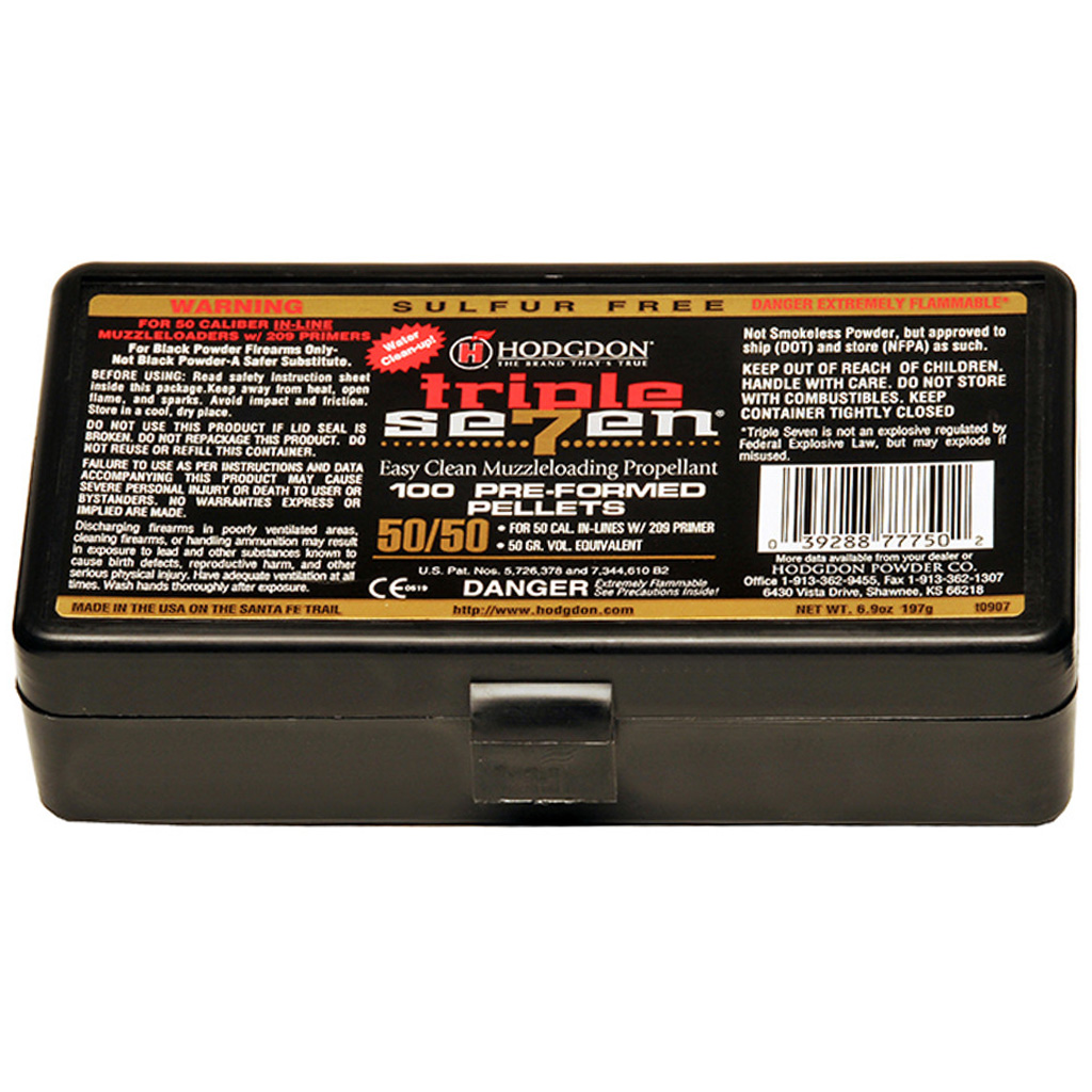 19201_1.jpg Hodgdon Triple Seven Pellets .50 cal. 50 gr. 100 pk. HAZMAT - Image 1