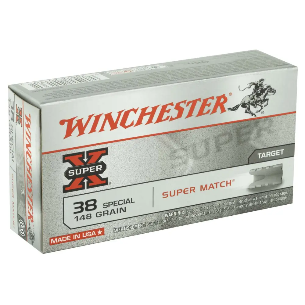 20732-14174134.webp WINCHESTER 38 SPECIAL SUPER-X TARGET SUPER MATCH LWC 148 GR 50 RD/BX 10 BX/CS - Image 1