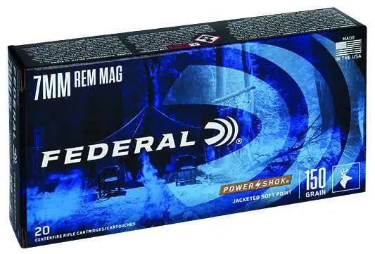 20909-14250896.webp FEDERAL 7MM REM MAG 150GR POWER-SHOK SP 20 RD/BX 10 BX/CS - Image 1