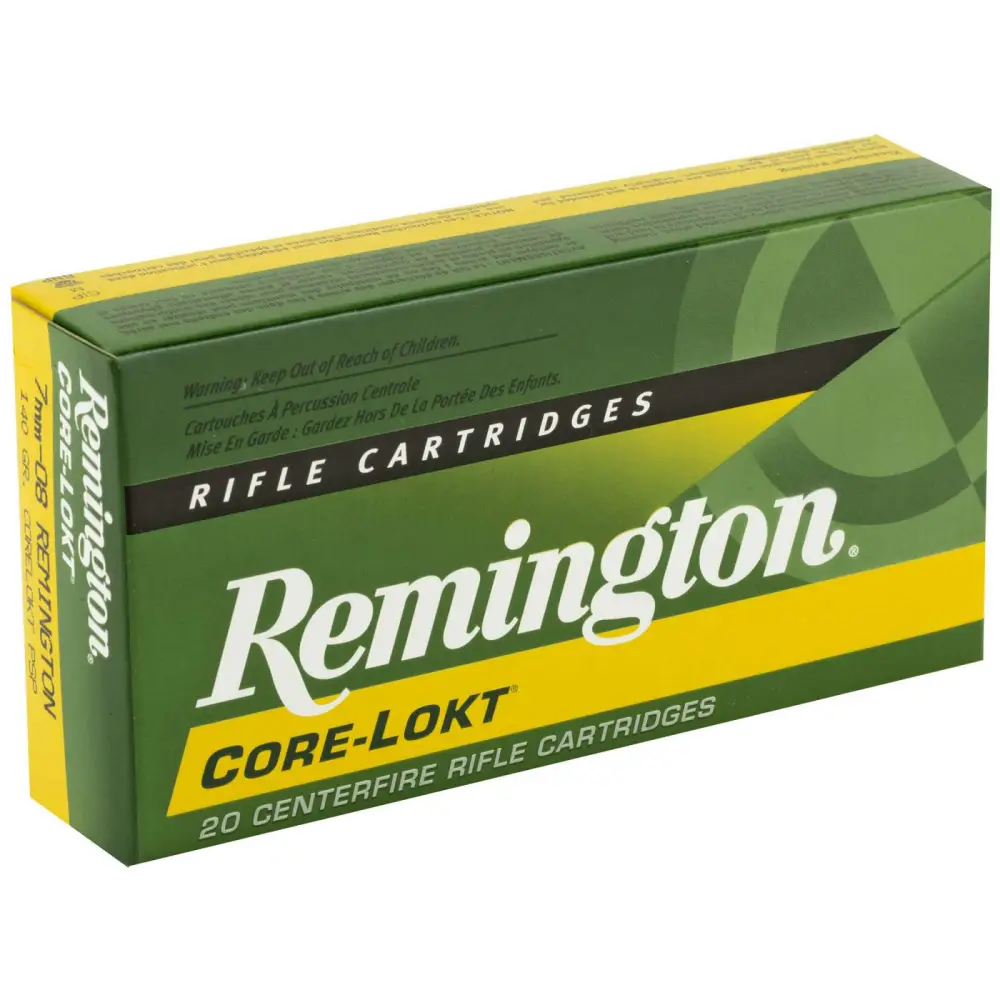 21134-14158286.webp REMINGTON R7M081 7MM-08 REM 140GR CORE-LOKT PSP 20 RD/BX 10 BX/CS - Image 1