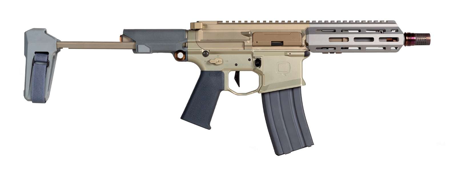 287174-8400809.jpg Q HONEY BADGER 300BLK PSTL 7" WITH BRACE BLK/GRY 1-30RD - Image 1