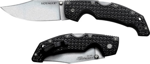 29AC.jpg COLD STEEL LARGE VOYAGER 4" - PLAIN EDGE BLADE CLIP FOLDER - Image 1