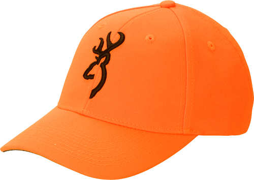 30840501_1-1.jpg BROWNING CAP SAFETY ORANGE W/ - 3-D BUCK MARK LOGO ADJUSTABLE - Image 1
