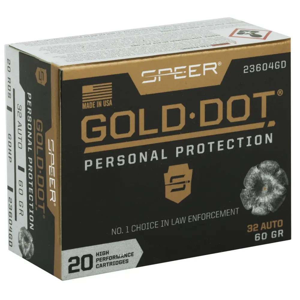 36723-14131875.webp SPEER 32 AUTO 60 GR GDHP AMMO 20 RD/BX 10 BX/CS - Image 1