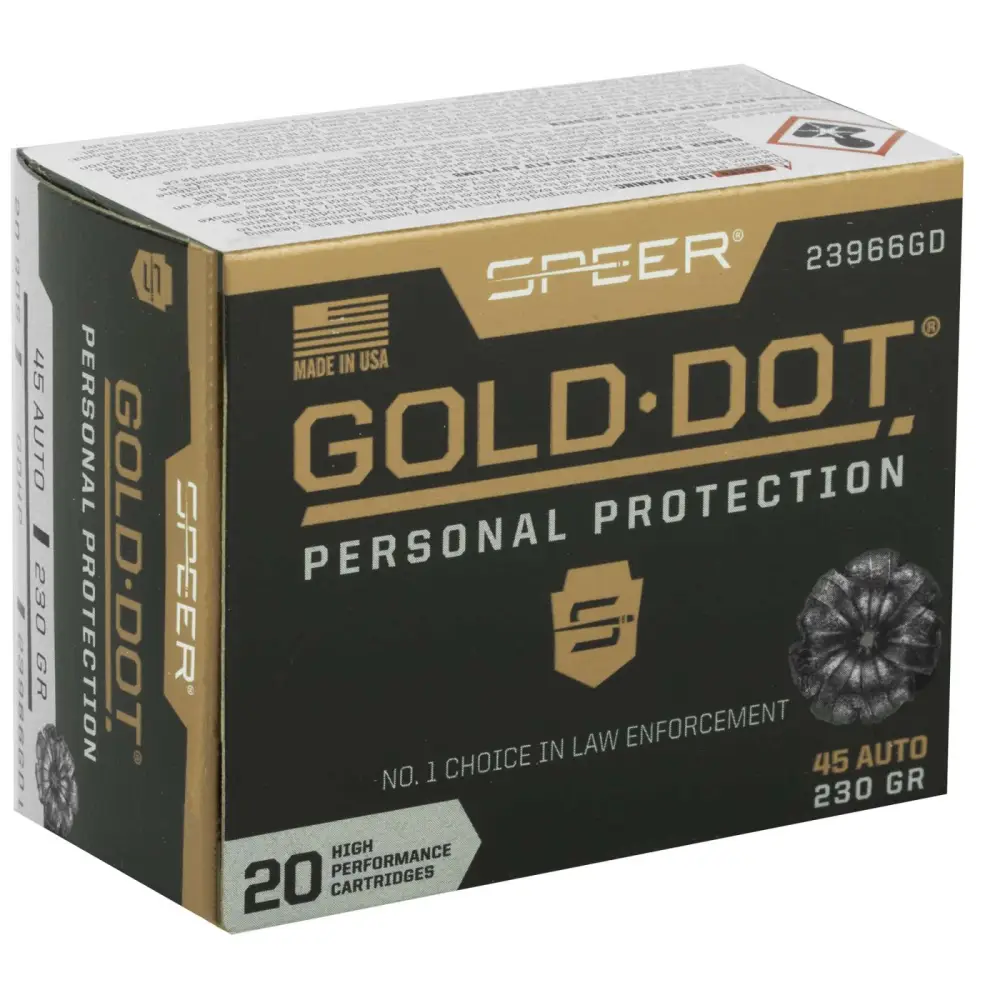 36742-14131932.webp SPEER 45 AUTO 230 GR GDHP AMMO 20 RD/BX 10 BX/CS - Image 1
