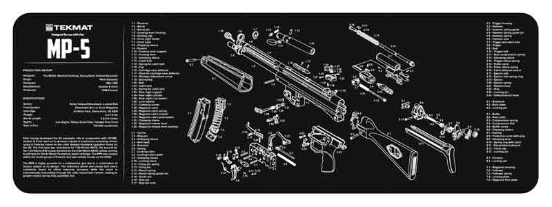 36HKMP5-1.jpg TEKMAT ARMORERS BENCH MAT - 12"X36" HECKLER & KOCH MP5 - Image 1