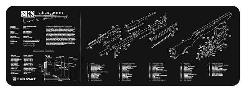 36SKS-1.jpg TEKMAT ARMORERS BENCH MAT - 12"X36" SKS RIFLE - Image 1