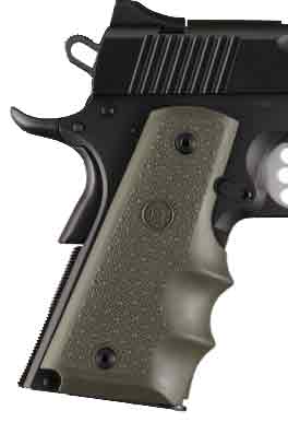 45001.jpg HOGUE GRIPS COLT GOVT MODEL - W/FINGER GROOVES OD GREEN - Image 1