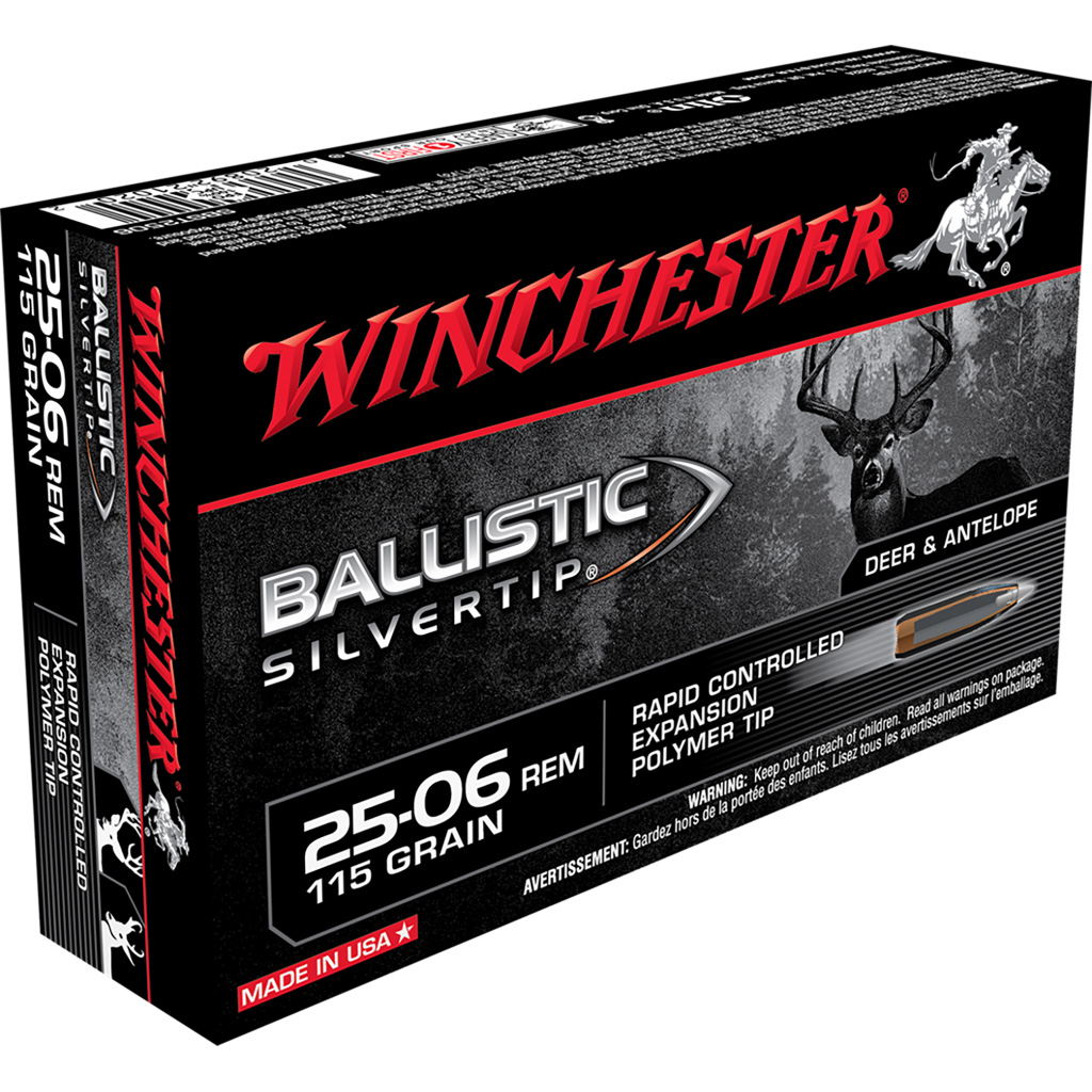 609213_1.jpg Winchester Ballistic Silvertip Rifle Ammo 25-06 Rem. 115 gr. Ballistic Silvertip 20 rd. - Image 1