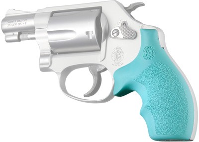 61004.jpg HOGUE GRIPS S&W J FRAME - ROUND BUTT BANTAM AQUA - Image 1