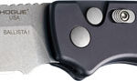 HOGUE BALLISTA-I BUTTON AUTO - DROP POINT BLADE TMBLD BLK 3.5