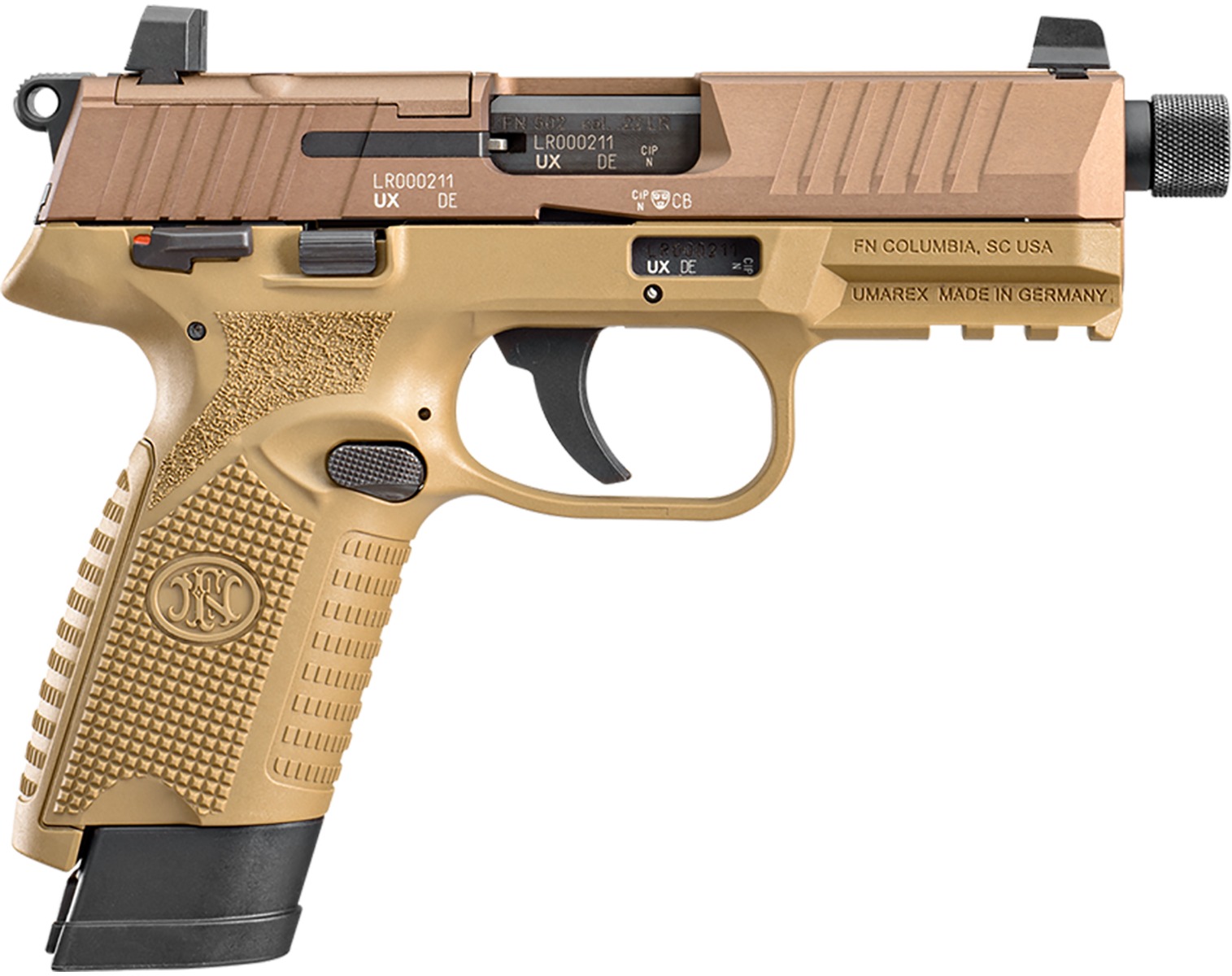 66-101006.jpg FNM 502 TAC 22LR DA FD 15RD - Image 1