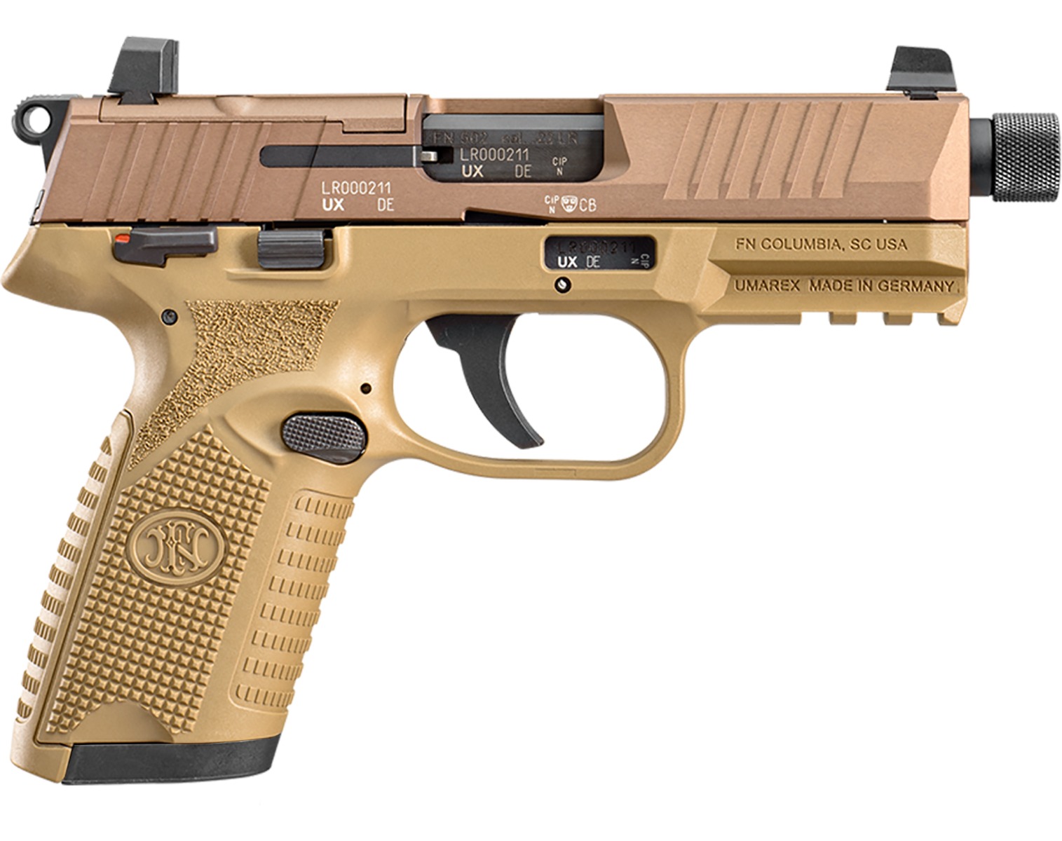 66-101009.jpg FNM 502 TAC 22LR DA FD 10RD - Image 1
