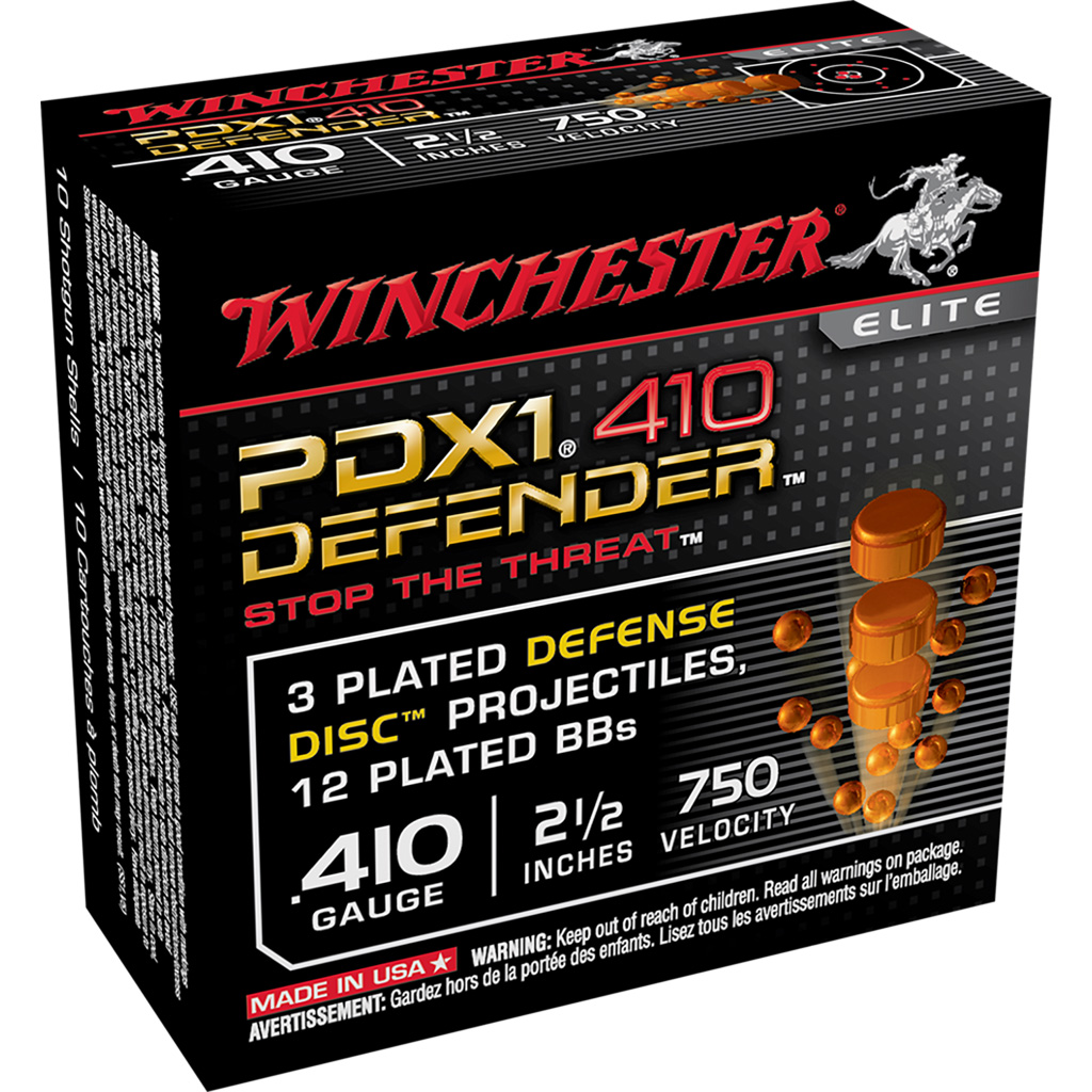 700463_1.jpg Winchester PDX1 Defender Load 410 ga. 2.5 in. 3DD/12BB Shot 10 rd. - Image 1