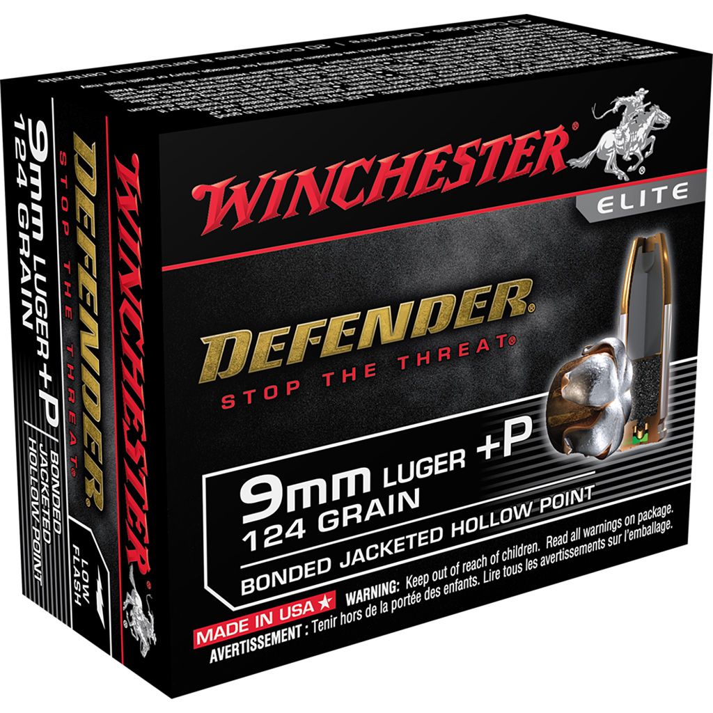 702246_1.jpg Winchester Defender Pistol Ammo 9mm Luger 124 gr. Bonded Jacket HP 20 rd. - Image 1