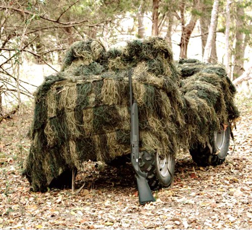 70935.jpg RED ROCK GHILLIE BLIND 5'X12' - WOODLAND CAMOUFLAGE NETTING - Image 1