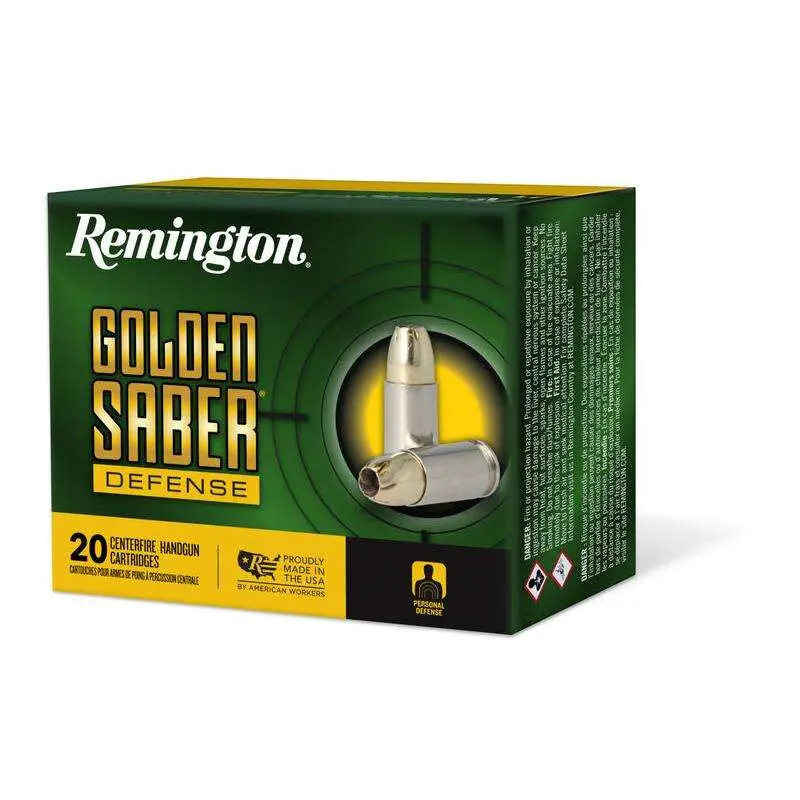 725982-14210726.webp REMINGTON 10MM 180GR BJHP GOLDEN SABER DEFENSE 20 RD/BX 25 BX/CS - Image 1