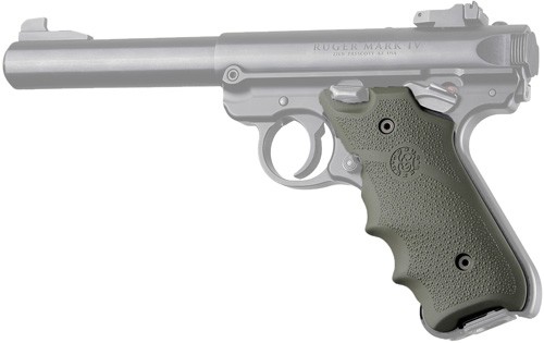 79001.jpg HOGUE GRIPS RUGER MKIV RUBBER - GRIP W/ FINGER GROOVES OD GRN - Image 1
