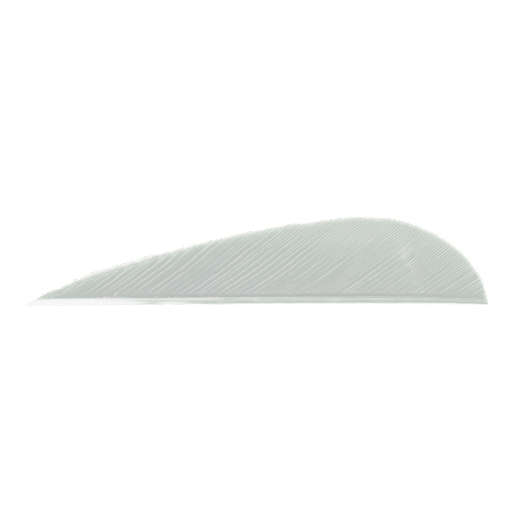 8435_1.jpg Trueflight Parabolic Feathers White 3 in. LW 100 pk. - Image 1