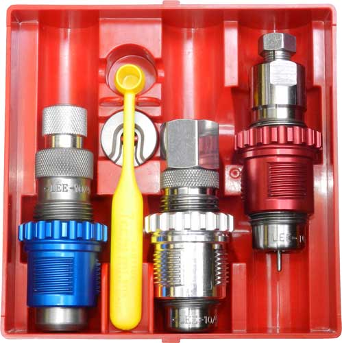 91884.jpg LEE CARBIDE 3-DIE SET & BREECH - LOCK BUSHINGS 45 LONG COLT - Image 1