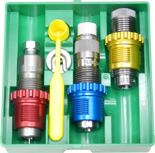 91949.jpg LEE PACESETTER 3-DIE SET & - BREECH LOCK BUSHINGS 243 WIN - Image 1