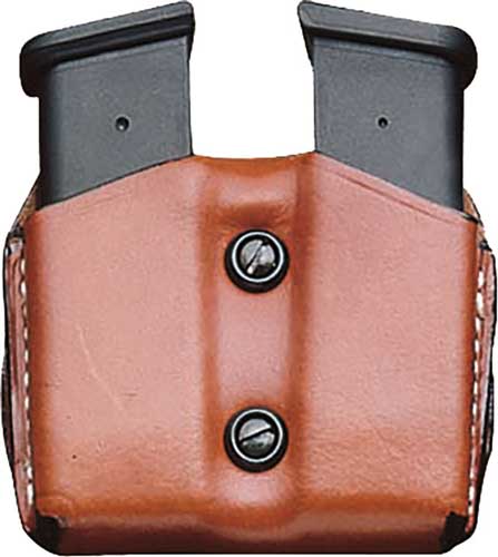 A01TJKKZ0.jpg DESANTIS DOUBLE MAG POUCH OWB - LEATHER SIG P365 TAN - Image 1