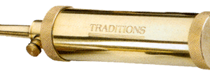 TRADITIONS DELUXE POWDER FLASK - BRASS W/30 GRAIN SPOUT