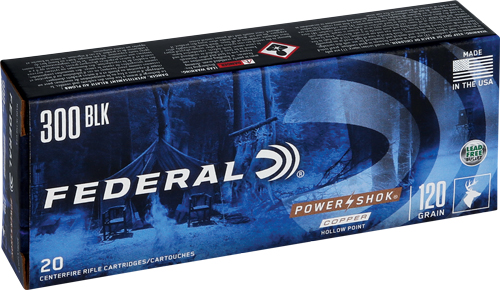 A300BLK120LFA_1.jpg FEDERAL POWER-SHOK 300 AAC - 120GR COPPER HP 20RD 10BX/CS - Image 1