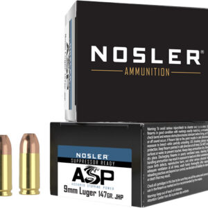 NOSLER 9MM 147GR ASP JHP - SUBSONIC 20RD 20BX/CS