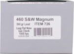 UNDERWOOD 460 SW MAG 360GR - FLAT NOSE 20RD 10BX/CS - Image 2