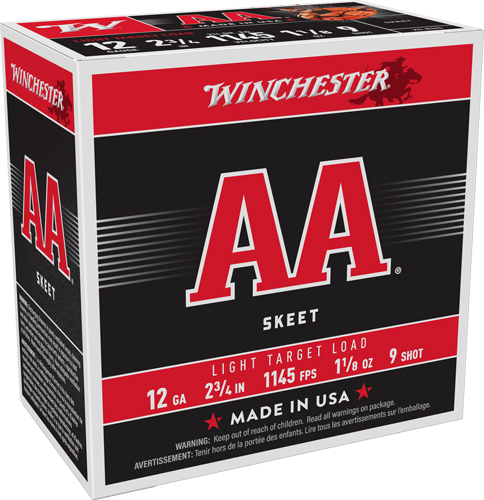 AA129_2.jpg WINCHESTER AA 12GA 2.75" - 1-1/8OZ #9 1145FPS 250RD CASE - Image 1