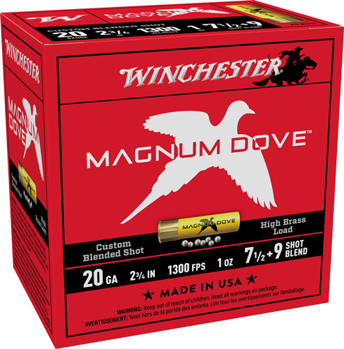 AMD2079_1.jpg WINCHESTER MAGNUM DOVE 20GA - 2.75" 1OZ #7.5&9 25RD 10BX/CS - Image 1
