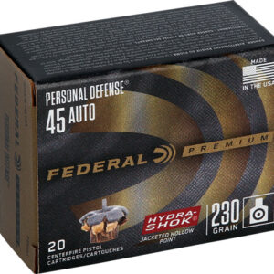 FEDERAL PREMIUM 45 ACP 230GR - HYDRA-SHOK JHP 20RD 25BX/CS