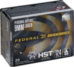 FEDERAL PREMIUM 9MM LUGER - 124GR HST JHP 20RD 10BX/CS - Image 2
