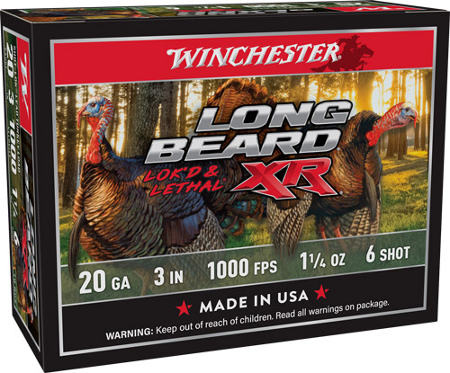 ASTLB2036_1.jpg WINCHESTER LONG BEARD XR 20GA - 3" 1-1/4OZ #6 10RD 10BX/CS - Image 1