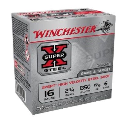 AWE16GT6A.jpg WINCHESTER XPERT STEEL 16GA - 2.75" 15/16OZ #6 25RD 10BX/CS - Image 1