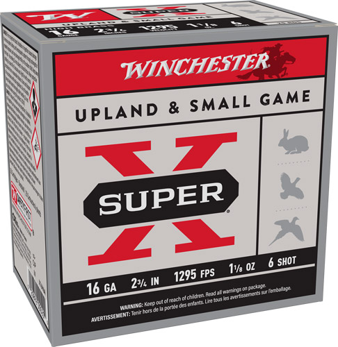 AX16H6_1.jpg WINCHESTER SUPER-X 16GA 2.75" - 1-1/8OZ #6 1295FPS 25RD 10BX/C - Image 1