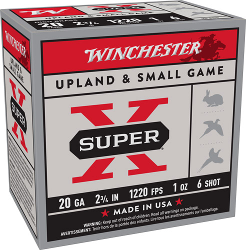 AX206_1.jpg WINCHESTER SUPER-X 20GA 2.75" - 1OZ #6 1220FPS 25RD 10BX/CS - Image 1