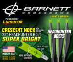 LUMENOK XBOW ARROW 22" BARNETT - HEADHUNTER GREEN CRESCENT 3PK - Image 2