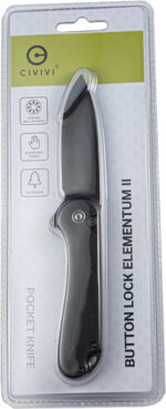 CIVIVI KNIFE ELEMENTUM II 2.96 - " G-10/BLK STONEWASH CLAM PACK - Image 3