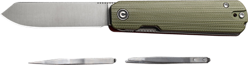 C21004B1CP.jpg CIVIVI KNIFE SENDY 2.83" - MILLED GREEN/RED G-10 CLAM PK - Image 1