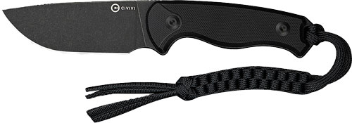 C230941.jpg CIVIVI KNIFE TIMBERBARK 3.2" - FIXED BLACK/BLACK G10 STNWASH - Image 1